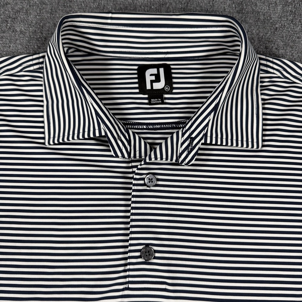FootJoy Golf Polo Mens XL Striped The River Club Logo Performance